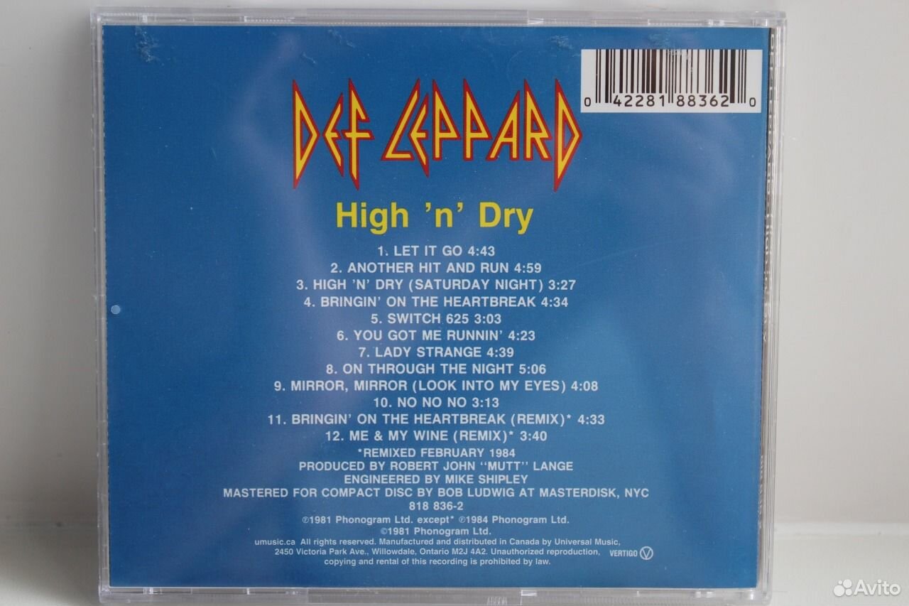 Def Leppard HighnDry 1981 CD.