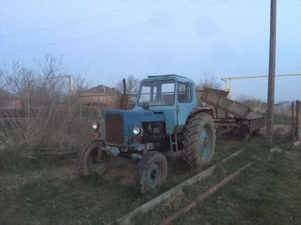 Трактор мтз-80 с телегой
