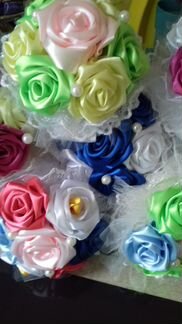Свадебные букеты из атласных роз
