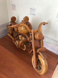 Мотоцикл деревянный сувенир большой 60см