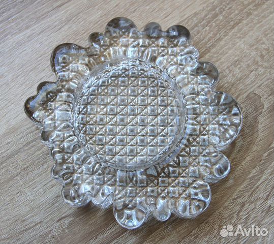 Пепельница хрустальная тяжелая. СССР новая