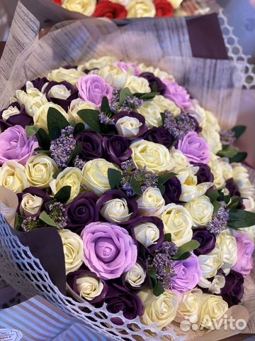 Букет подарок цветы из мыла розы 101 доставка