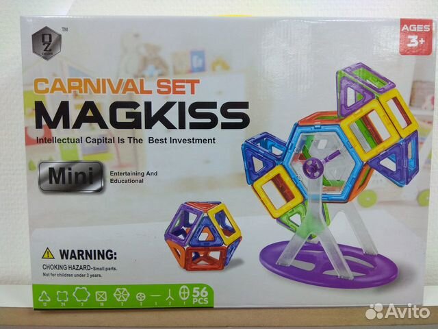 Магнитный конструктор 56 деталей Mag Kiss