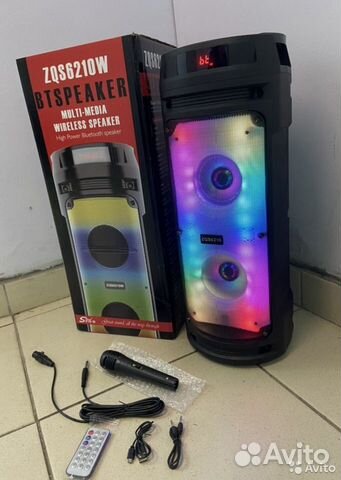 Колонка беспроводная ZQS-6210 LED подсветка