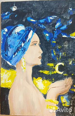 Мусульманка,мечеть Картина маслом