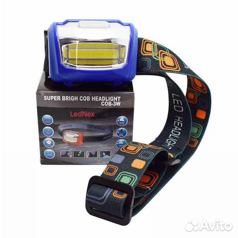 Фонарик налобный HL-1009 COB яркий и легкий