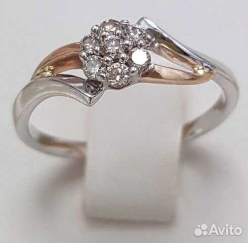 Золотое кольцо с бриллиантами размер 16.5