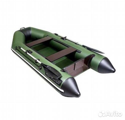Лодка надувная пвх 2800 зелёный/чёрный 