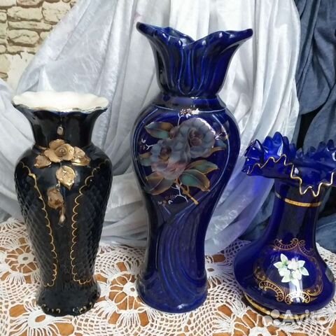 Синие вазы для цветов