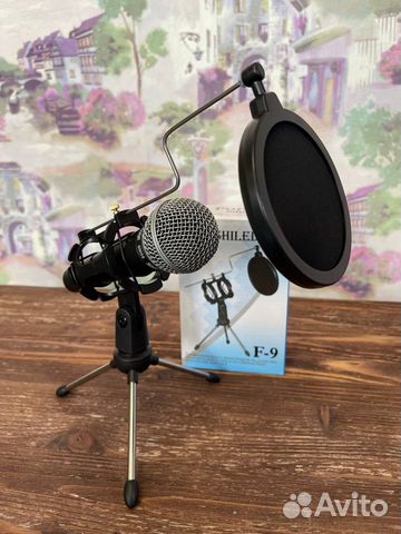 Держатель паук для микрофона + поп фильтр + стойка
