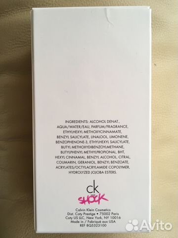 Туалетная вода Calvin Klein one Shock
