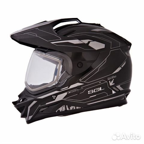 Кроссовый шлем для снегохода SOL SS-1 с дв.стеклом