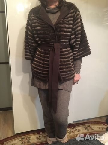 Норковая вязаная шубка