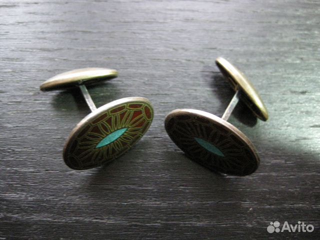 Запонки серебро эмаль СССР Запонки серебро эмаль СССР