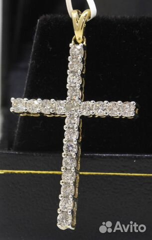 Золотой крест с бриллиантами 1,30 карат по Тиффани Золотой крест с бриллиантами 1,30 карат по Тиффани