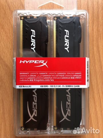 Оперативная память HyperX HX316C10FBK2/8 8gb DDR3