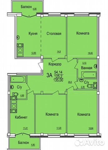 3-к квартира, 135 м², 9/10 эт.