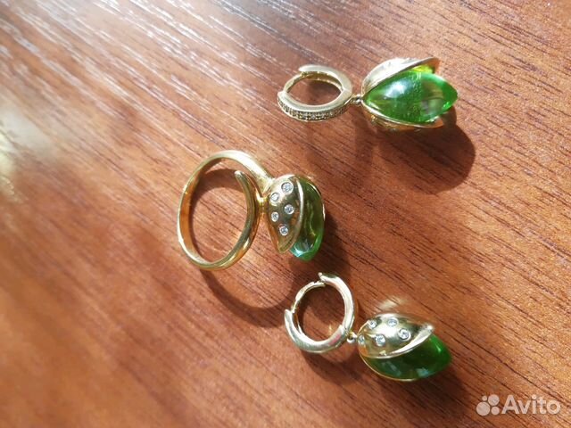 Кольцо и серьги Pistachio