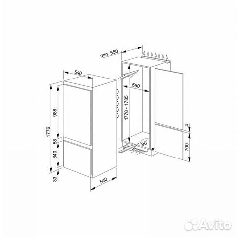 Холодильник встраиваемый Hansa BK 3160.3. Новый