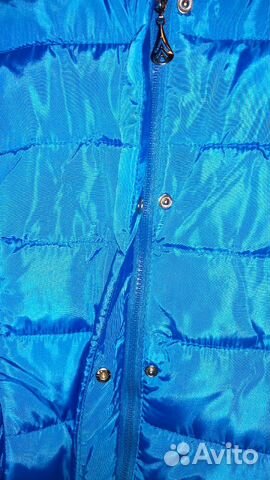Куртка на синтепоне бирюзовая с капюшоном