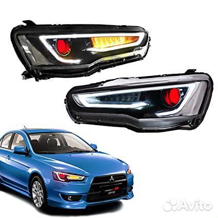 Передние фары Lancer X / Лансер 10 Demon Eye