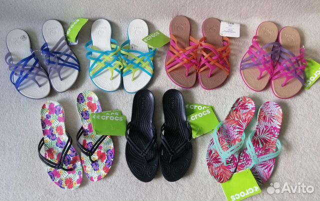 Шлепанцы, шлепки, сланцы, вьетнамки Crocs W8