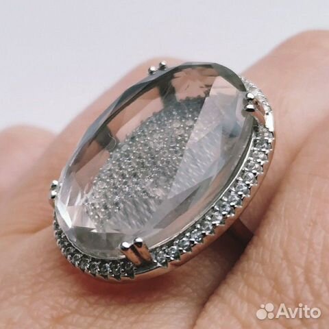 Новое серебряное кольцо с натуральным празиолитом Новое серебряное кольцо с натуральным празиолитом