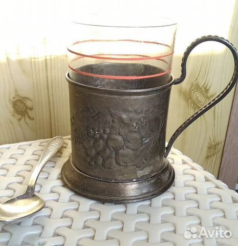 Подстаканник, ложка+стакан фруктовое изобилие
