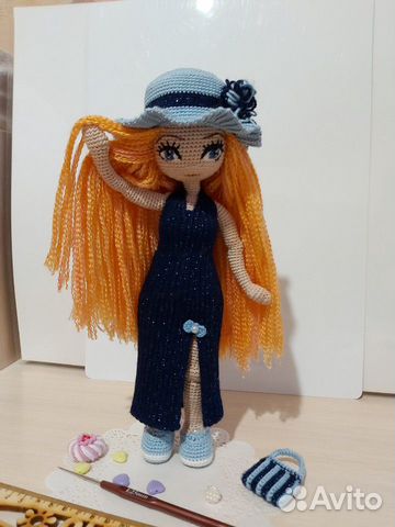 Кукла вязаная крючком, рост 25см Игрушка Кукла вязаная крючком, рост 25см Игрушка