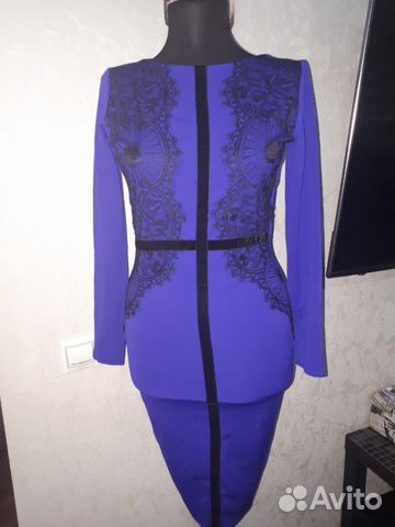 Новое платье с кружевом фиолетовое Новое платье с кружевом фиолетовое