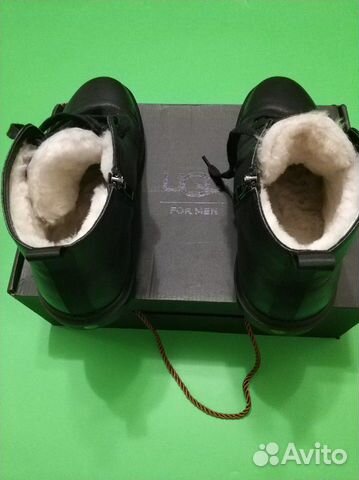 Ботинки мужские зимние кожаные уги UGG с мехом Ботинки мужские зимние кожаные уги UGG с мехом