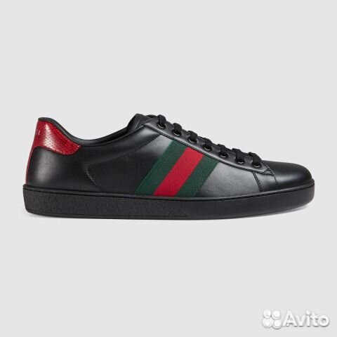 Черные кеды Gucci Ace из кожи Черные кеды Gucci Ace из кожи