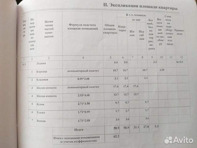 2-к квартира, 58.9 м², 3/10 эт.