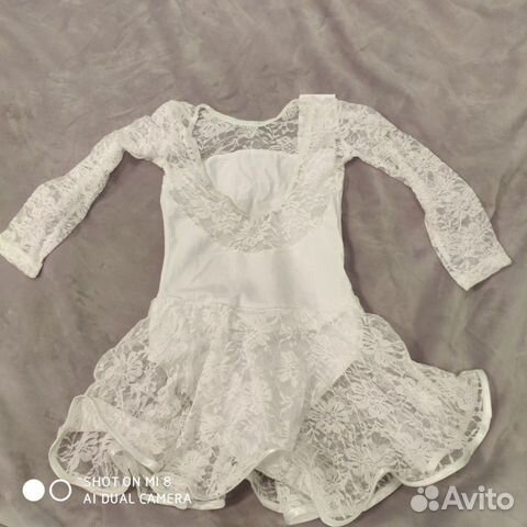 Купальник с юбкой, белый