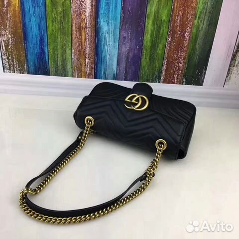 Сумка Gucci GG Marmont Matelass Клатч Гуччи Кожа