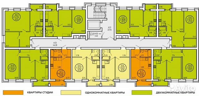 2-к квартира, 39.7 м², 3/8 эт.
