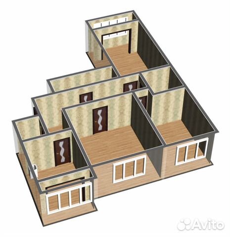 3-к квартира, 66.9 м², 7/9 эт.