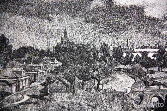 Юон К.Ф. Северный вид Лавры литография 1922
