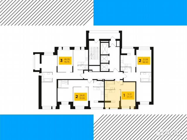 1-к квартира, 34.1 м², 19/22 эт. 1-к квартира, 34.1 м², 19/22 эт.