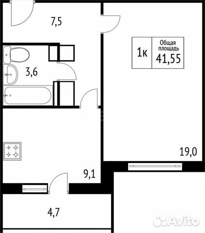 1-к квартира, 41.6 м², 11/17 эт.