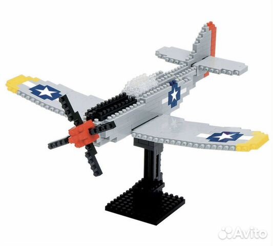 Nanoblock. Мини-конструктор Самолет P51 Мустанг
