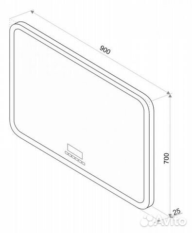Зеркало 900х700 мм с подсветкой и антизапотеванием