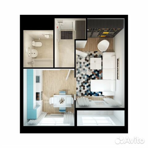 1-к квартира, 33.5 м², 9/25 эт. 1-к квартира, 33.5 м², 9/25 эт.