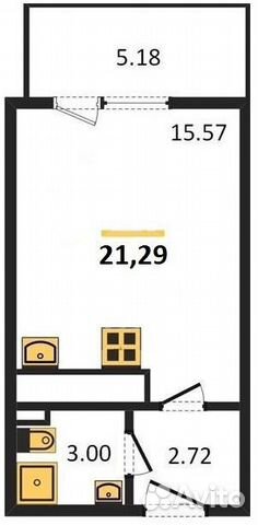 Студия, 21.3 м², 12/25 эт. Студия, 21.3 м², 12/25 эт.