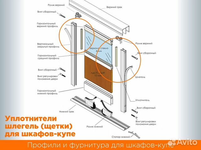 Чем приклеить щеточный уплотнитель на дверь шкафа купе