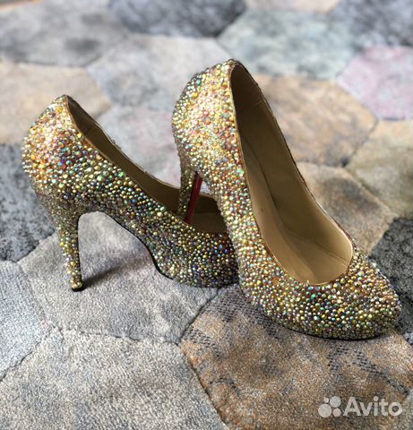 Туфли christian louboutin со стразами (лабутены)