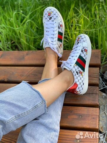 Кеды женские gucci Disney кожа Кеды женские gucci Disney кожа