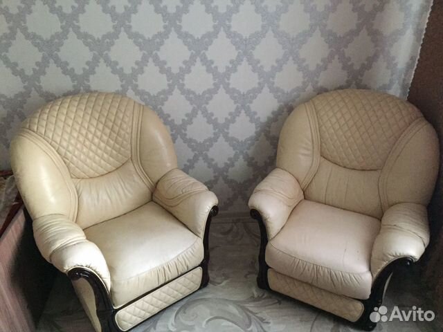 2 кожаных кресла Италия