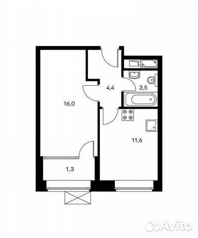 1-к квартира, 36.8 м², 3/20 эт.