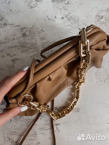 Сумка клатч пельмень в стиле Bottega Veneta